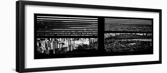 Window View with Venetian Blinds: Central Park with Upper West Side Buildings-Philippe Hugonnard-Framed Photographic Print