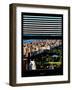 Window View with Venetian Blinds: Central Park with Upper West Side Buildings-Philippe Hugonnard-Framed Photographic Print