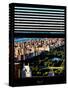 Window View with Venetian Blinds: Central Park with Upper West Side Buildings-Philippe Hugonnard-Stretched Canvas