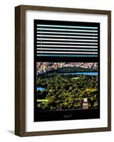 Window View with Venetian Blinds: Central Park with Upper West Side Buildings-Philippe Hugonnard-Framed Photographic Print