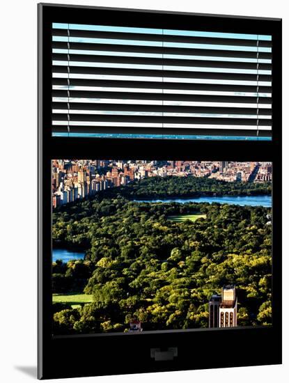 Window View with Venetian Blinds: Central Park with Upper West Side Buildings-Philippe Hugonnard-Mounted Photographic Print