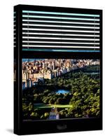 Window View with Venetian Blinds: Central Park with Upper West Side Buildings-Philippe Hugonnard-Stretched Canvas