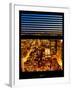 Window View with Venetian Blinds: Cityscape by Night - Midtown Manhattan-Philippe Hugonnard-Framed Photographic Print