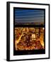 Window View with Venetian Blinds: Cityscape by Night - Midtown Manhattan-Philippe Hugonnard-Framed Photographic Print