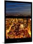 Window View with Venetian Blinds: Cityscape by Night - Midtown Manhattan-Philippe Hugonnard-Mounted Photographic Print