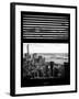 Window View with Venetian Blinds: Cityscape Manhattan Center (1 WTC) and Statue of Liberty View-Philippe Hugonnard-Framed Photographic Print