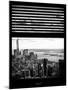 Window View with Venetian Blinds: Cityscape Manhattan Center (1 WTC) and Statue of Liberty View-Philippe Hugonnard-Mounted Photographic Print