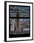 Window View with Venetian Blinds: Cityscape Manhattan with Empire State Building (1 WTC)-Philippe Hugonnard-Framed Photographic Print