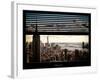 Window View with Venetian Blinds: Cityscape Manhattan with Empire State Building (1 WTC)-Philippe Hugonnard-Framed Photographic Print