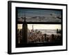 Window View with Venetian Blinds: Cityscape Manhattan with Empire State Building (1 WTC)-Philippe Hugonnard-Framed Photographic Print