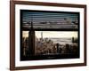 Window View with Venetian Blinds: Cityscape Manhattan with Empire State Building (1 WTC)-Philippe Hugonnard-Framed Photographic Print