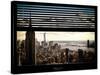 Window View with Venetian Blinds: Cityscape Manhattan with Empire State Building (1 WTC)-Philippe Hugonnard-Stretched Canvas