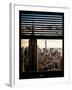 Window View with Venetian Blinds: Cityscape Manhattan with Empire State Building (1 WTC)-Philippe Hugonnard-Framed Photographic Print