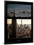 Window View with Venetian Blinds: Cityscape Manhattan with Empire State Building (1 WTC)-Philippe Hugonnard-Framed Photographic Print