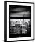 Window View with Venetian Blinds: Cityscape Manhattan with One World Trade Center (1 WTC)-Philippe Hugonnard-Framed Photographic Print