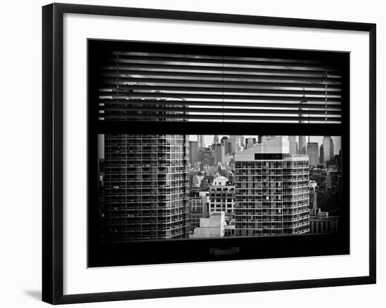 Window View with Venetian Blinds: Cityscape Manhattan with One World Trade Center (1 WTC)-Philippe Hugonnard-Framed Photographic Print