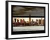 Window View with Venetian Blinds: Cityscape Manhattan with the Empire State Building at Sunset-Philippe Hugonnard-Framed Photographic Print