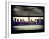 Window View with Venetian Blinds: Cityscape Manhattan with the Empire State Building-Philippe Hugonnard-Framed Photographic Print