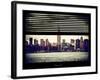 Window View with Venetian Blinds: Cityscape Manhattan with the Empire State Building-Philippe Hugonnard-Framed Photographic Print