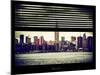 Window View with Venetian Blinds: Cityscape Manhattan with the Empire State Building-Philippe Hugonnard-Mounted Photographic Print