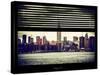 Window View with Venetian Blinds: Cityscape Manhattan with the Empire State Building-Philippe Hugonnard-Stretched Canvas