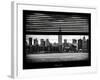 Window View with Venetian Blinds: Cityscape Manhattan with the Empire State Building-Philippe Hugonnard-Framed Photographic Print