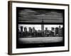 Window View with Venetian Blinds: Cityscape Manhattan with the Empire State Building-Philippe Hugonnard-Framed Photographic Print