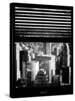 Window View with Venetian Blinds: Cityscape Manhattan-Philippe Hugonnard-Stretched Canvas