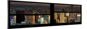 Window View with Venetian Blinds: Cityscape of Manhattan at Sunset-Philippe Hugonnard-Mounted Photographic Print