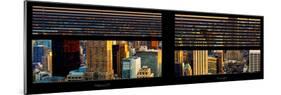 Window View with Venetian Blinds: Cityscape of Manhattan at Sunset-Philippe Hugonnard-Mounted Photographic Print