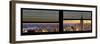 Window View with Venetian Blinds: Cityscape of Manhattan at Sunset-Philippe Hugonnard-Framed Photographic Print