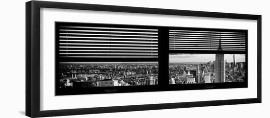 Window View with Venetian Blinds: Cityscape of Manhattan-Philippe Hugonnard-Framed Photographic Print