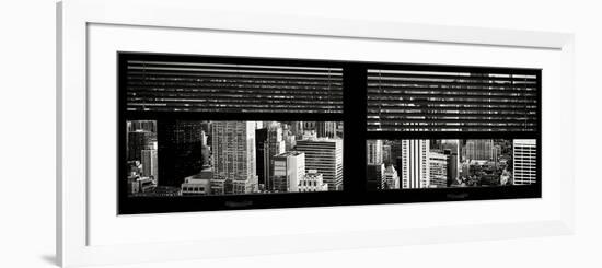 Window View with Venetian Blinds: Cityscape of Manhattan-Philippe Hugonnard-Framed Photographic Print