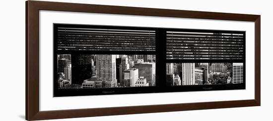 Window View with Venetian Blinds: Cityscape of Manhattan-Philippe Hugonnard-Framed Photographic Print