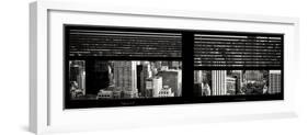 Window View with Venetian Blinds: Cityscape of Manhattan-Philippe Hugonnard-Framed Photographic Print