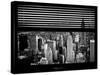 Window View with Venetian Blinds: Cityscape of Manhattanand One World Trade Center-Philippe Hugonnard-Stretched Canvas