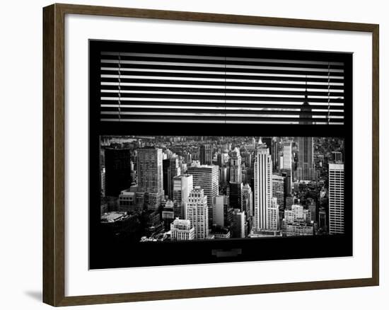 Window View with Venetian Blinds: Cityscape of Manhattanand One World Trade Center-Philippe Hugonnard-Framed Photographic Print