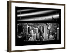 Window View with Venetian Blinds: Cityscape of Manhattanand One World Trade Center-Philippe Hugonnard-Framed Photographic Print