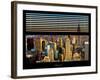 Window View with Venetian Blinds: Cityscape of Manhattanand One World Trade Center-Philippe Hugonnard-Framed Photographic Print