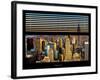 Window View with Venetian Blinds: Cityscape of Manhattanand One World Trade Center-Philippe Hugonnard-Framed Photographic Print