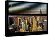 Window View with Venetian Blinds: Cityscape of Manhattanand One World Trade Center-Philippe Hugonnard-Stretched Canvas