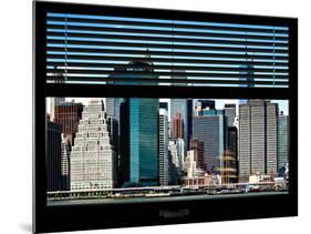 Window View with Venetian Blinds: Cityscape View of NYC with One World Trade - Lower Manhattan-Philippe Hugonnard-Mounted Photographic Print