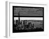 Window View with Venetian Blinds: Cityscape with One World Trade Center and Statue of Liberty-Philippe Hugonnard-Framed Photographic Print