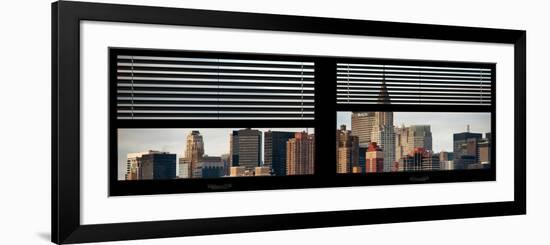 Window View with Venetian Blinds: Cityscape with the Chrysler Building of Manhattan-Philippe Hugonnard-Framed Photographic Print