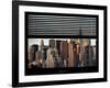 Window View with Venetian Blinds: Cityscape with the Chrysler Building of Manhattan-Philippe Hugonnard-Framed Photographic Print