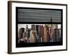 Window View with Venetian Blinds: Cityscape with the Chrysler Building of Manhattan-Philippe Hugonnard-Framed Photographic Print