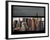 Window View with Venetian Blinds: Cityscape with the Chrysler Building of Manhattan-Philippe Hugonnard-Framed Photographic Print