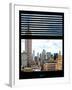 Window View with Venetian Blinds: Cityscape with the Empire State Building-Philippe Hugonnard-Framed Photographic Print