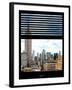 Window View with Venetian Blinds: Cityscape with the Empire State Building-Philippe Hugonnard-Framed Photographic Print