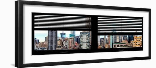 Window View with Venetian Blinds: Cityscape with the Empire State Building-Philippe Hugonnard-Framed Photographic Print